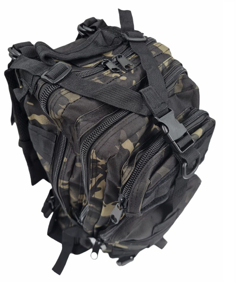 Mochila Tática Racun® - Assalt 30L 3D (Preta Camuflada)